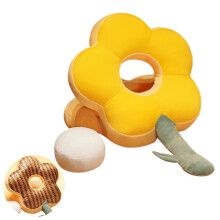Office Desk Pillow Ergonomic Plush Flower Throw Cushion-Yellow