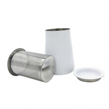 (White) Coffee Sifter Fine Mesh Good Filtering Effect Stainless Steel Coffee Powder Sifter Sieve Filter Container With Lid For Home Cafe