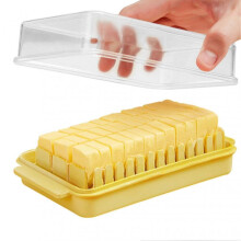 (Yellow) Butter-Storage Box with Cutting Guide Non BPA Food Grade for Butters