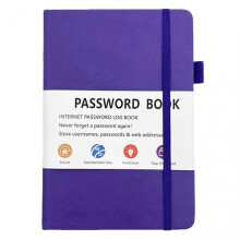 (purple) Password Notebook Premium Paper Notebook for Log Internet Website Information