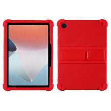 (Red) Protective Cover For Oppo Pad Air 10.36-inch 2022 With Pc Kickstand, Fall Protection Soft Silicone Tablet Case