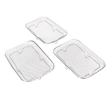 3-teiliges Fritteusen-Rack-Set SUS304, 19.4x13.4x9cm, Silber