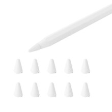 (White) Silicone Writing Protection Tips Compatible  With Apple Pencil 1st/2nd Gen Non -slip Silent- 10pcs