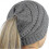 (Grey) Ladies Knitted Winter Hat With Hole For Ponytail 1