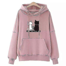 (2XL) Autumn/winter Hooded Sweatshirt Women's Padded Thick Fashion Loose Pullover Women's S-3xl
