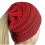 (Red) Ladies Knitted Winter Hat With Hole For Ponytail 1