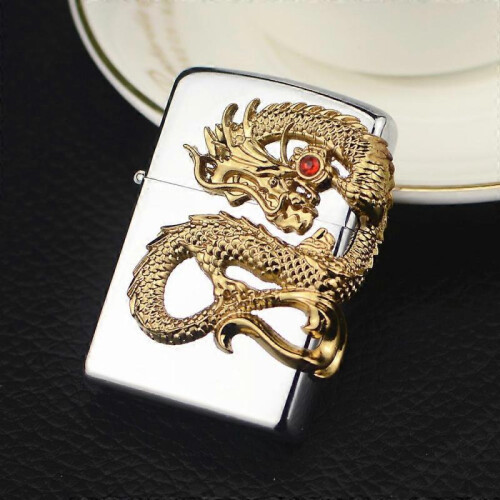 (Silver) Dragon Seal Cigar Straight Lighter