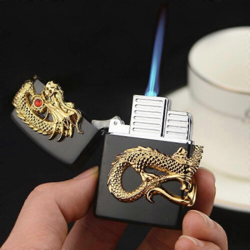 (Silver) Dragon Seal Cigar Straight Lighter 2