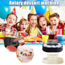 (Black) Conveyor Sushi Machine Automatic Rotary Dessert Cake Display Stand Plates For Wedding Party Birthday