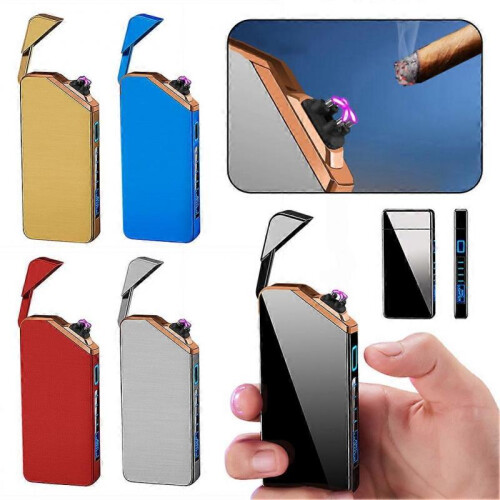 (Glod) Rechargeable Windproof Lighter Windproof Flameless for Lighter Lover 1