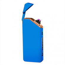 (Blue) Rechargeable Windproof Lighter Windproof Flameless for Lighter Lover