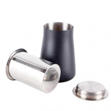 (Black) Coffee Sifter Fine Mesh Good Filtering Effect Stainless Steel Coffee Powder Sifter Sieve Filter Container With Lid For Home Cafe