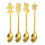 (Glod) Xmas Dessert Spoon Set Elegant Rustproof Flatware Set for Home Kitchen 1