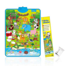 (Alphabet animals) Electronic Wall Chart Interactive Alphabet Toddler Preschool Educational Games Learning Activities For Kids Birthday Gifts Toys