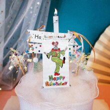 (Surprise candles) Creative cartoon clown candle surprise banner candle funny birthday cake decoration plug-in photo props