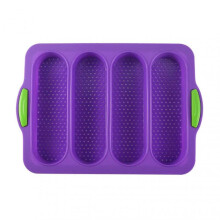 (Purple) Silicone Baking Stencils for Kitchen Silicone 4 Lattice Elliptical-Baguette Cake Stencils Kitchen DIY Accessories