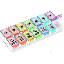 Tablettenbox 7 Tage 2 Fcher,pillendose 7 Tage Medikamentenbox,morgens Abends 14 Fcher Pillenbox Medikamentendosierer(deutsche Version)