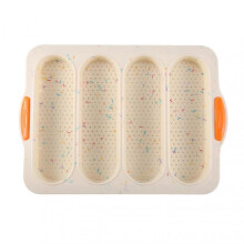 (Beige) Silicone Baking Stencils for Kitchen Silicone 4 Lattice Elliptical-Baguette Cake Stencils Kitchen DIY Accessories