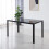 Modern Black Glass Dining Table Set with 6 Grey velvet Chairs 2