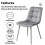 Modern Black Glass Dining Table Set with 6 Grey velvet Chairs 5