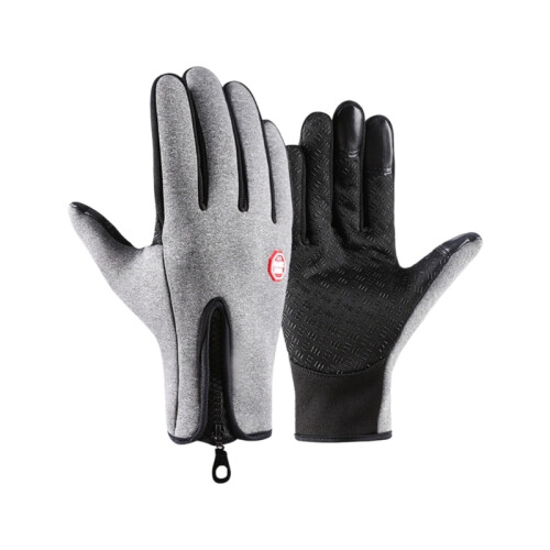 Unisex Waterproof Touchable Screen Gloves For Skiing-Gray L