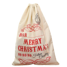 Sacchetti regalo natalizi in tela, sacchi di iuta personalizzati con Babbo Natale e chiusura a coulisse, design festivi per regali di Natale extra