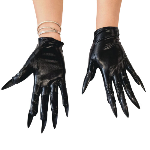 Show Gloves Fingernails Pattern Magics Performances-Black