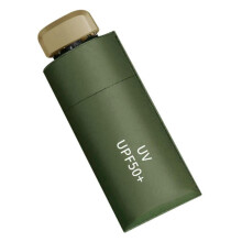 (Dark Green) Ultra-Light Flat Umbrella UV Sun Protection Umbrella Rain Umbrella Small Portable