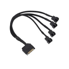 Cooling Fan Adapter Cable, 15 Pin Sata To 4 X 3 Pin / 4 Pin Pmw 12v Pc Case Fan Power Adapter Cable