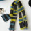 Striped Color Blocking Warm Scarf-Rice green color dot 5