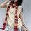 Striped Color Blocking Warm Scarf-Rice green color dot 3
