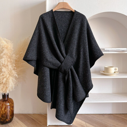 Soft Reversible Shawl For Autumn Winter Warmth Lightweight-Gray 2