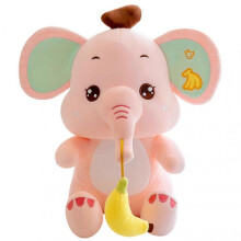 (45cm, Pink) 25/35/45cm Elephant Plush Toy Cute Banana Elephant Stuffed Animal Doll for Kid Adults Gifts