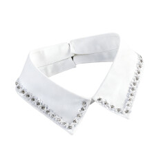 Elegant Detachable Pearls Decorated Collar For Women Men-White