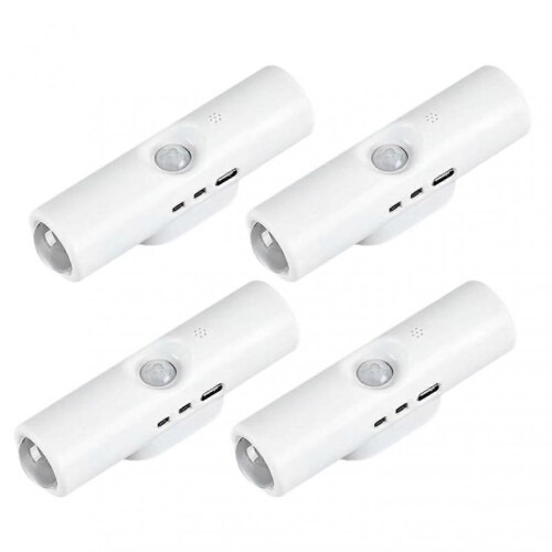 (4pcs) USB Sports Sensor LED Smart Lights Motion Sensor Activated Energy-Saving Auto On/Off for Closet Organization
