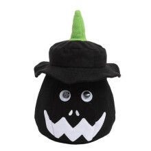 (Black) 2025 Halloween Bucket Pumpkin Bucket with Lid with Hat Snacks, Goodie Bags with Light