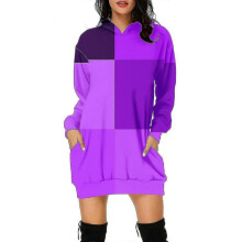 (XL) Long Hoodie 3d Printed Long Sleeve Loose Long Jacket Women
