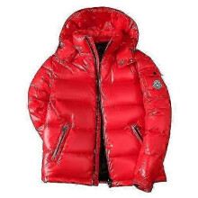 (L 55-70kg, red) Winter Men's Warm Hooded Duck Down Jacket Short Coat