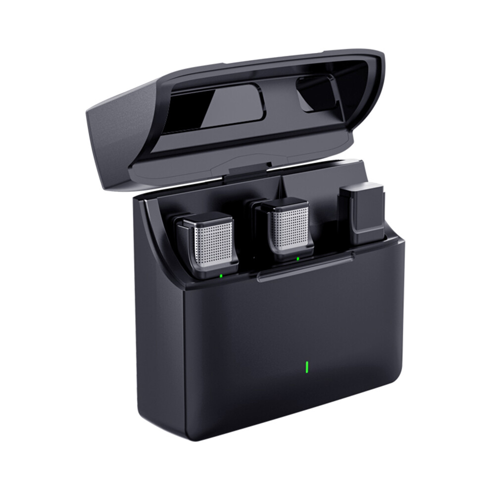 One Trigger Two 2.4G Wireless Mic System, 100M Range, Omnidirectional Clip-On Lapel Microphone For Phone 4341364224043