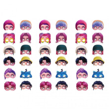 (36pcs) K-pop Demon Hunter Face Mask, 12-Pack Paper Mask Set Half-Face Mask Masquerades Cosplay Props Kpop Birthday Party Props