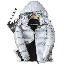 (2XL 75-85kg, white) Winter Men's Warm Hooded Duck Down Jacket Short Coat