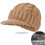 Windproof Cable Knit Flat Cap Thermal Lined Thickened Hat-Khaki 6