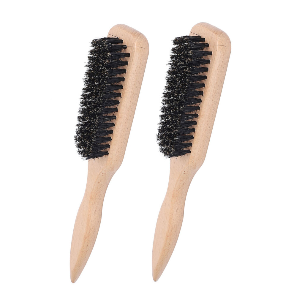 2 Pcs Beard Brush Set, Ergonomic Handle, Mustache & Beard Grooming