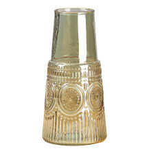 Set de pahare highball, pahare texturate vintage, pahare elegante de 13 oz, cu design floral texturat transparent, perfecte pentru cocktailuri sau