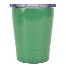Vaso térmico de doble pared con aislamiento al vacío de 260 ml, taza de viaje de acero inoxidable con acabado con recubrimiento en polvo, tapa a