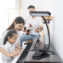 360 verstellbare LED-Klipp-Piano-Lampe, 300mAh, Schwarz