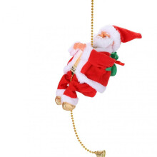 Electric Musical Climbing Santa Toy Novelty Xmas Tree Hanging Ornaments Window Display Decoration