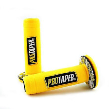 (yellow) Motorcycle Handle Grips Motocross Protaper Grip Handlebar Dirt Pit Bike 7/8" Handlebar Rubber Gel Dual Density Mx Grips