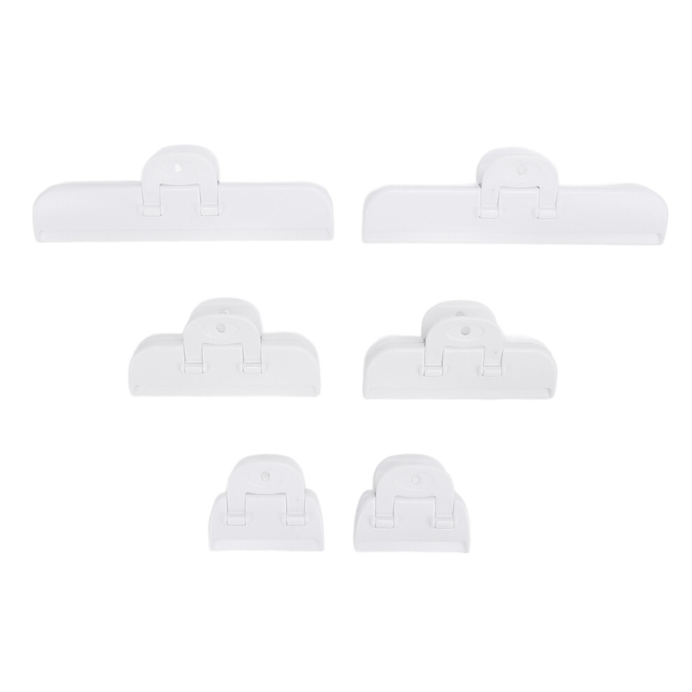 6pcs Plastic Food & Snack Bag Clips, Strong Anti Slip Sealing Clamps