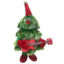 (Guitar) 40cm Dancing Christmas Tree Plush Toy Battery Operated Xmas Party Home Decoration